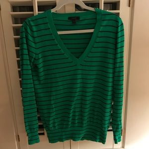 J Crew Green and Blue Stripped Sweater Size Small